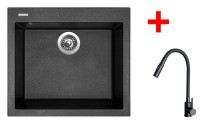 Sinks CUBE 560 Metalblack + ELASTA S černá matná 